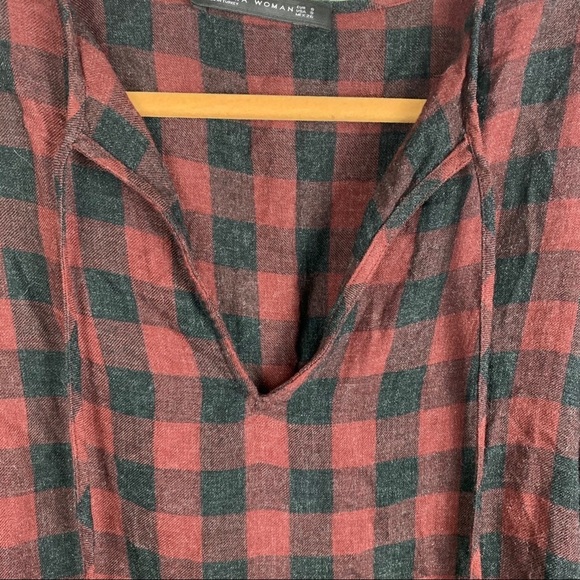 Zara Buffalo Plaid Checkered Oversized Top - Picture 2 of 9